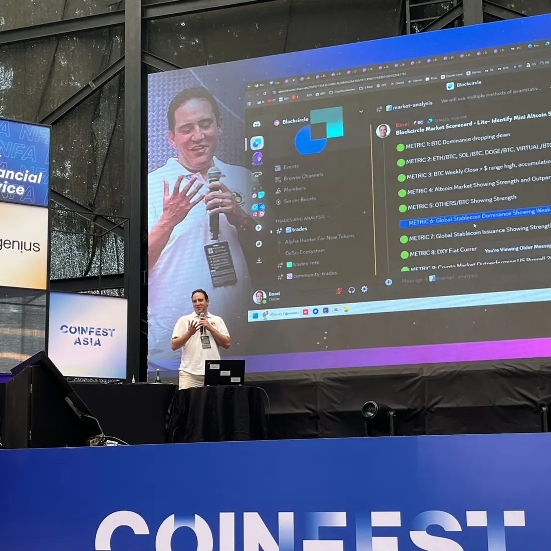 Basel Ismail on the main stage at CoinFest Asia 2025