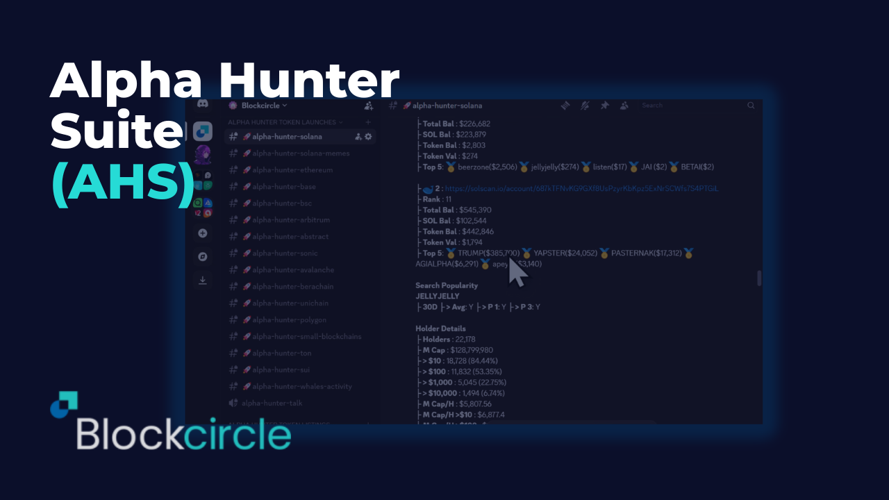 Blockcircle Alpha Hunter Suite (AHS) -- User Guide